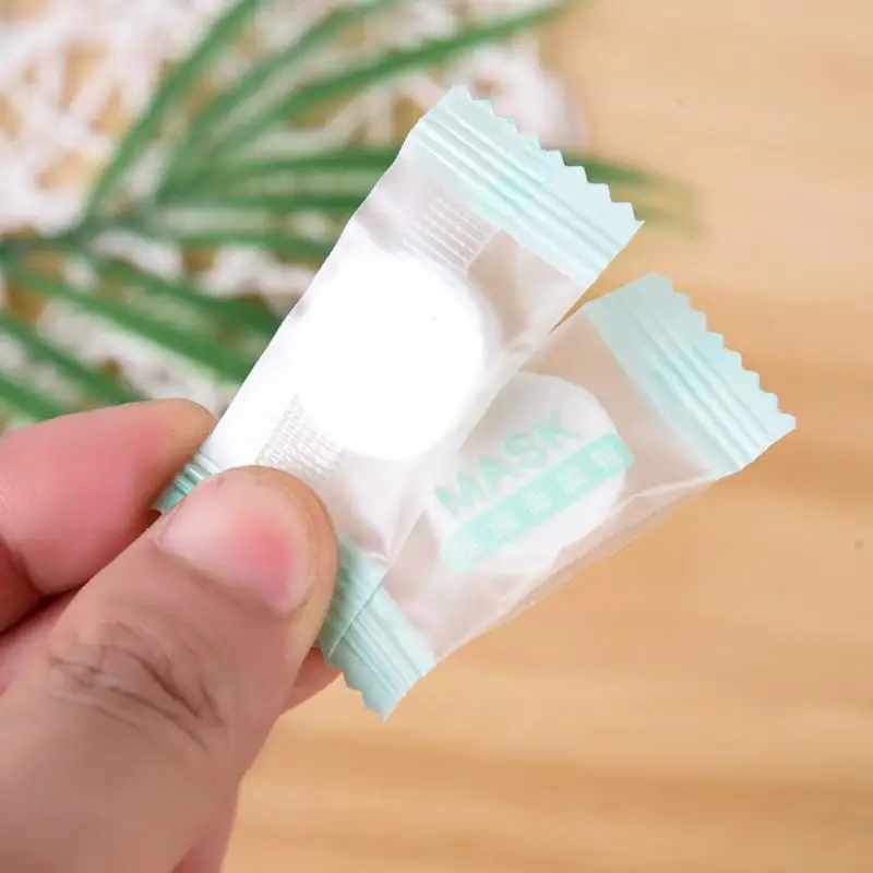 압축 페이셜 마스크 모이스처라이징 코튼 페이셜 시트, 미백 포장 마스크 종이, 얼굴 스킨 케어 도구, 100-15 개
