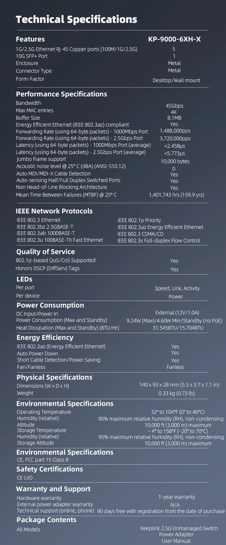 6-Port Multi-Gigabit, 2.5Gbps, Desbloqueado, 2.5G
