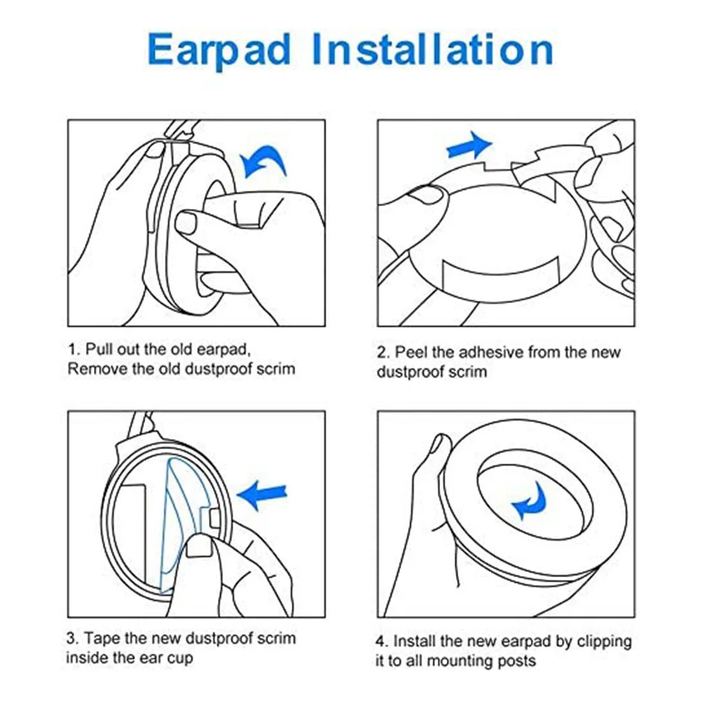 Headphone Headset Cushion Cover 2x Headset Cover Cushion Replacement Soft Memory Foam Ear Pad for Bose QC35/2i/2w