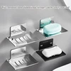 Self-adhesive Wall Mounted Bathroom Soap Holder 304 Stainless Steel Soap Dishes Rustproof No Drilling Soap Sponge Tray 3
