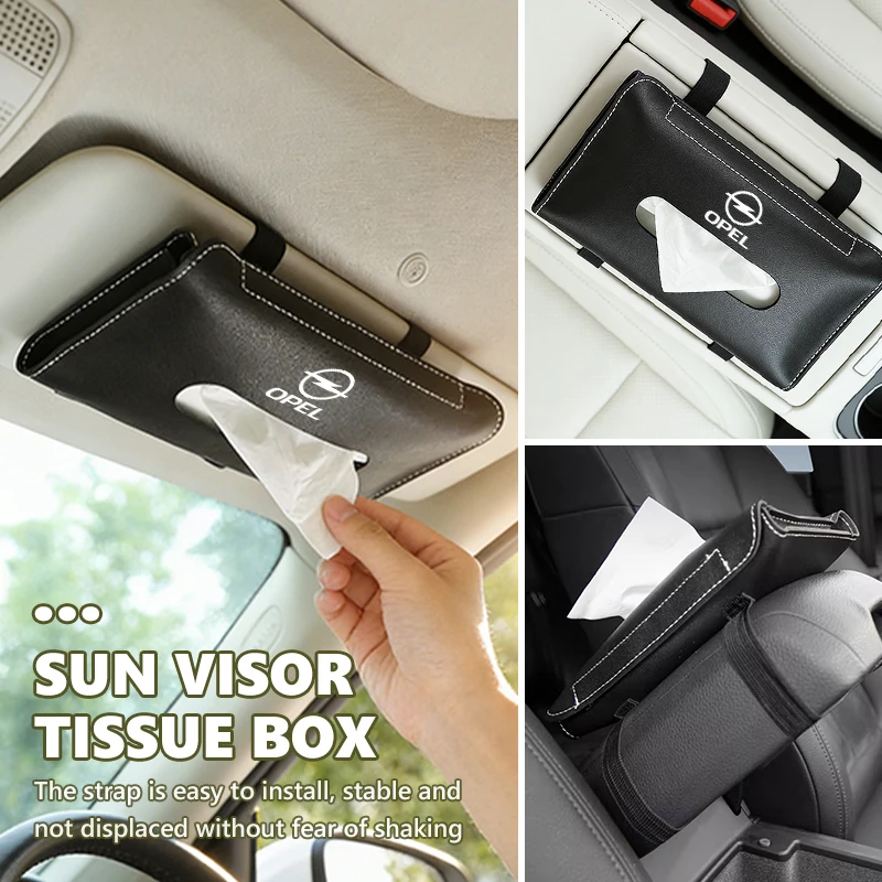 자동차 티슈 박스 시트 백 선쉐이드 걸이식 티슈백 버클 스트랩 (오펠 메리바, ..