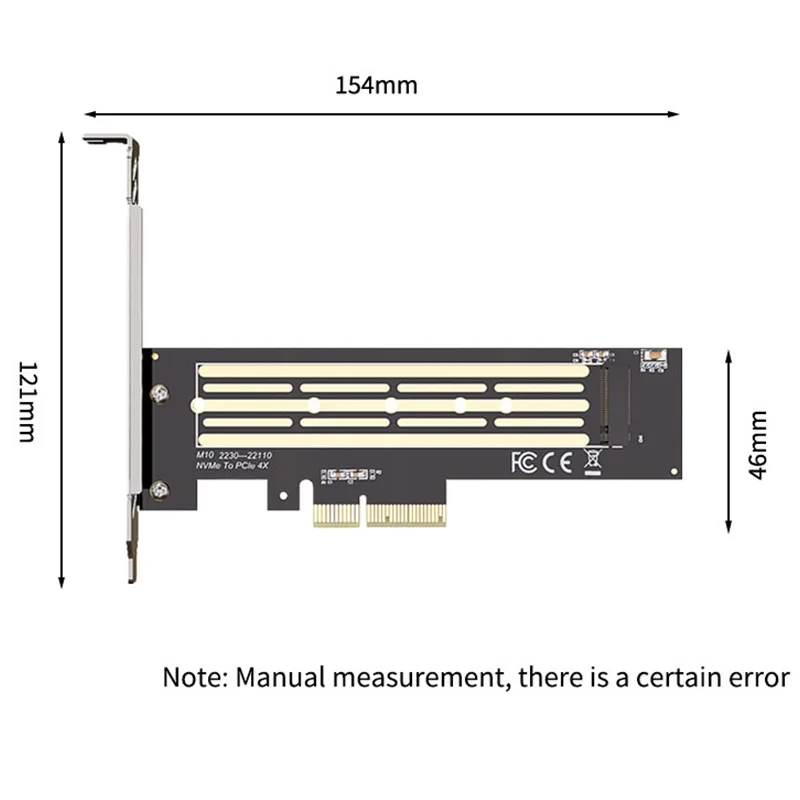 NVME to PCIE Adapter Card TEUCER NVME PCIE X4 M.2 NVME to PCIE Suitable for PCI-E X4 X8 X16 Hard Disk