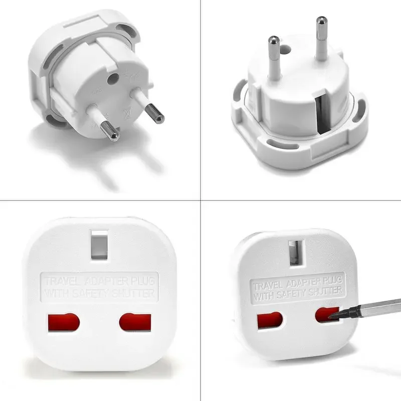 Universal UK to EU Power Adapter – Travel-Friendly Electrical Plug Converter