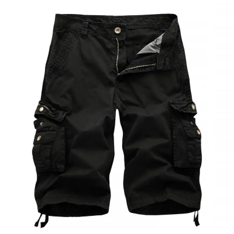 Cotton Cargo Shorts Men 2023 Summer Men Tactical Homme Shorts Male Casual Streetwear Multi-Pocket Cargo Shorts