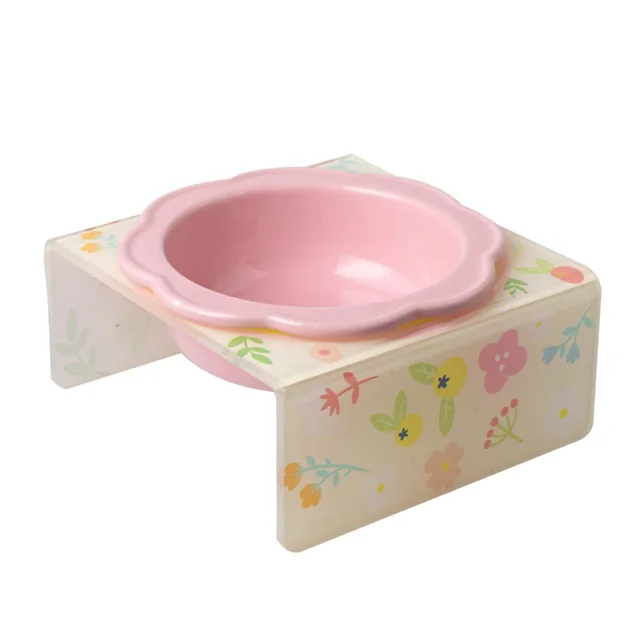 Cartoon Pet Bowl Cat Bowl Acrylic Stand Floral Ceramic Cat Bowl Neck Protection Cat Bowl Dog Food Bowl Cat Feeder  Pet Supplies 5