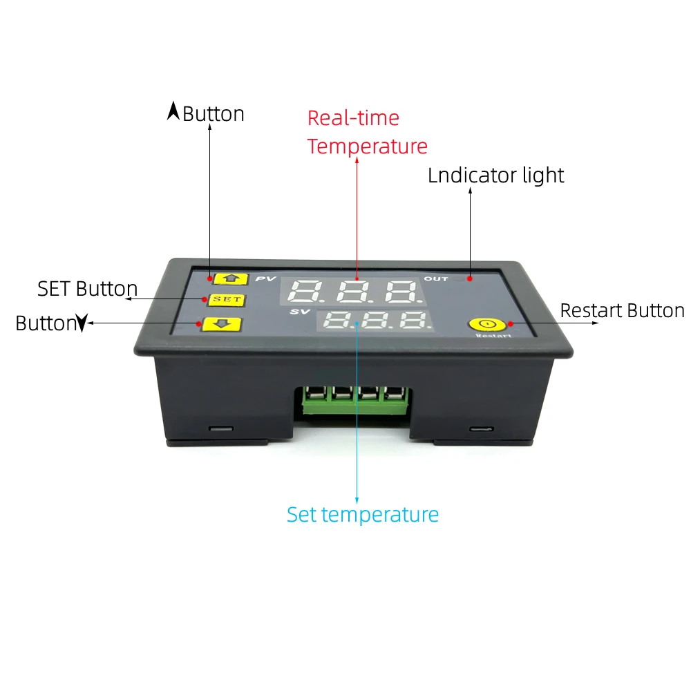 Mini régulateur de température numérique avec capteur, thermorégulateur de  contrôle de chauffage et de refroidissement, W3230, 12V, 24V, 220V