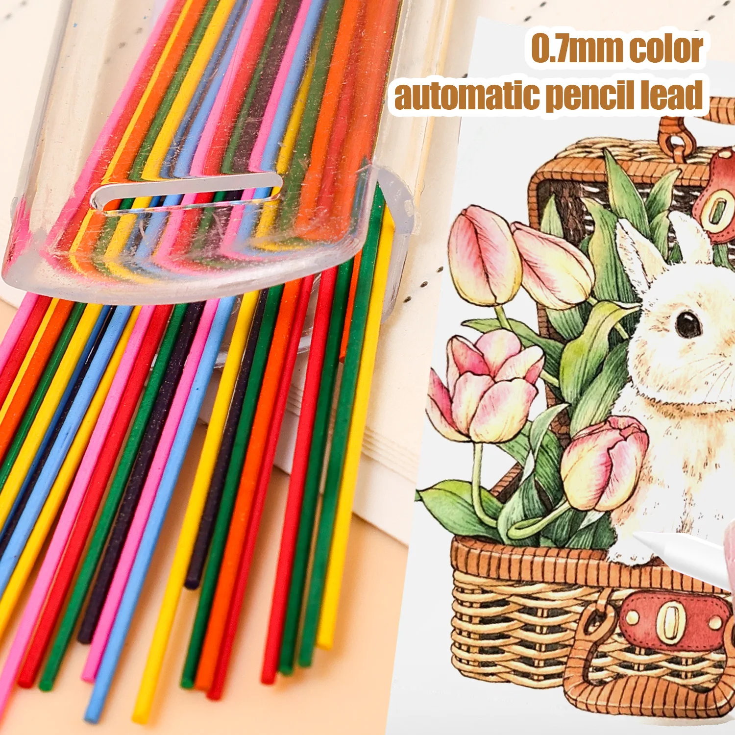 Graphite Lead Core Colorful Mechanical Pencil Lead Refill 0.7mm Art Sketch Writing Student Stationery Office School Supplies 2
