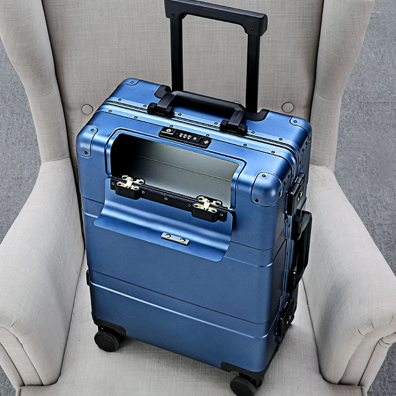 Aluminum Travel Suitcase Spinner brand Hard Trolly Case Aluminium Rolling Luggage 20"24"26"28" Inch Trolley box