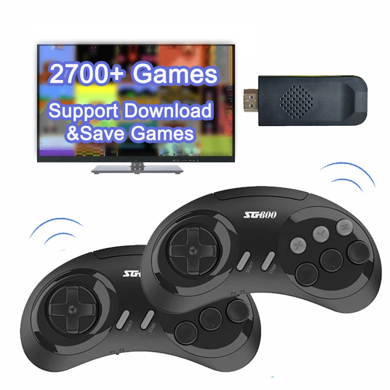 16 bit video game console for sega nes genesis wireless controller