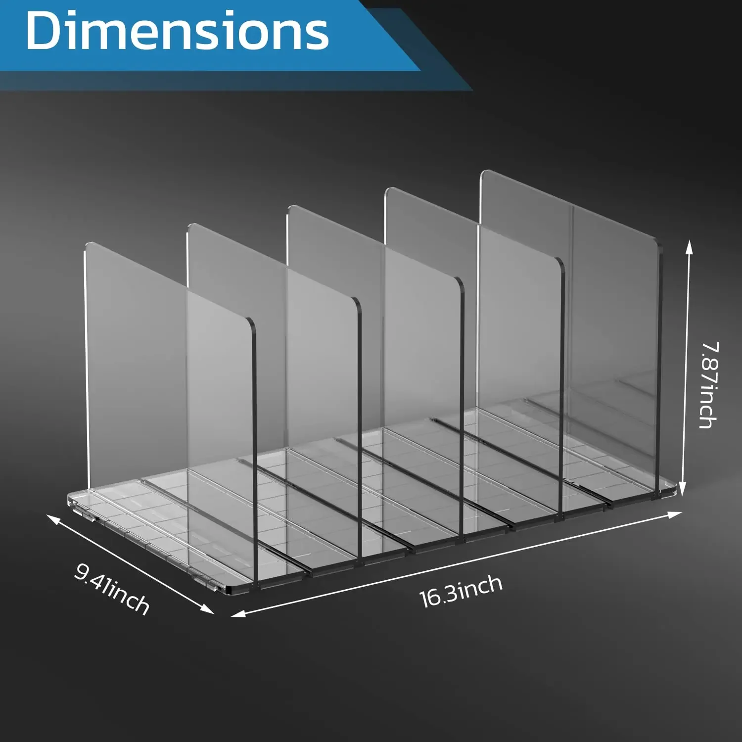 Organizer Per Borse Da Armadio In Acrilico Trasparente - Divisorio A 4 Scomparti Per Borrette, Portafogli E Clutch - Foto 10