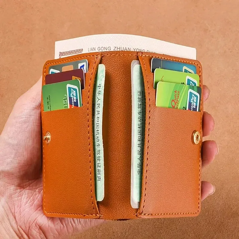 PU leather men's small wallet shorts minimalist women's wallet fashionable ultra-thin credit card bag coin wallet