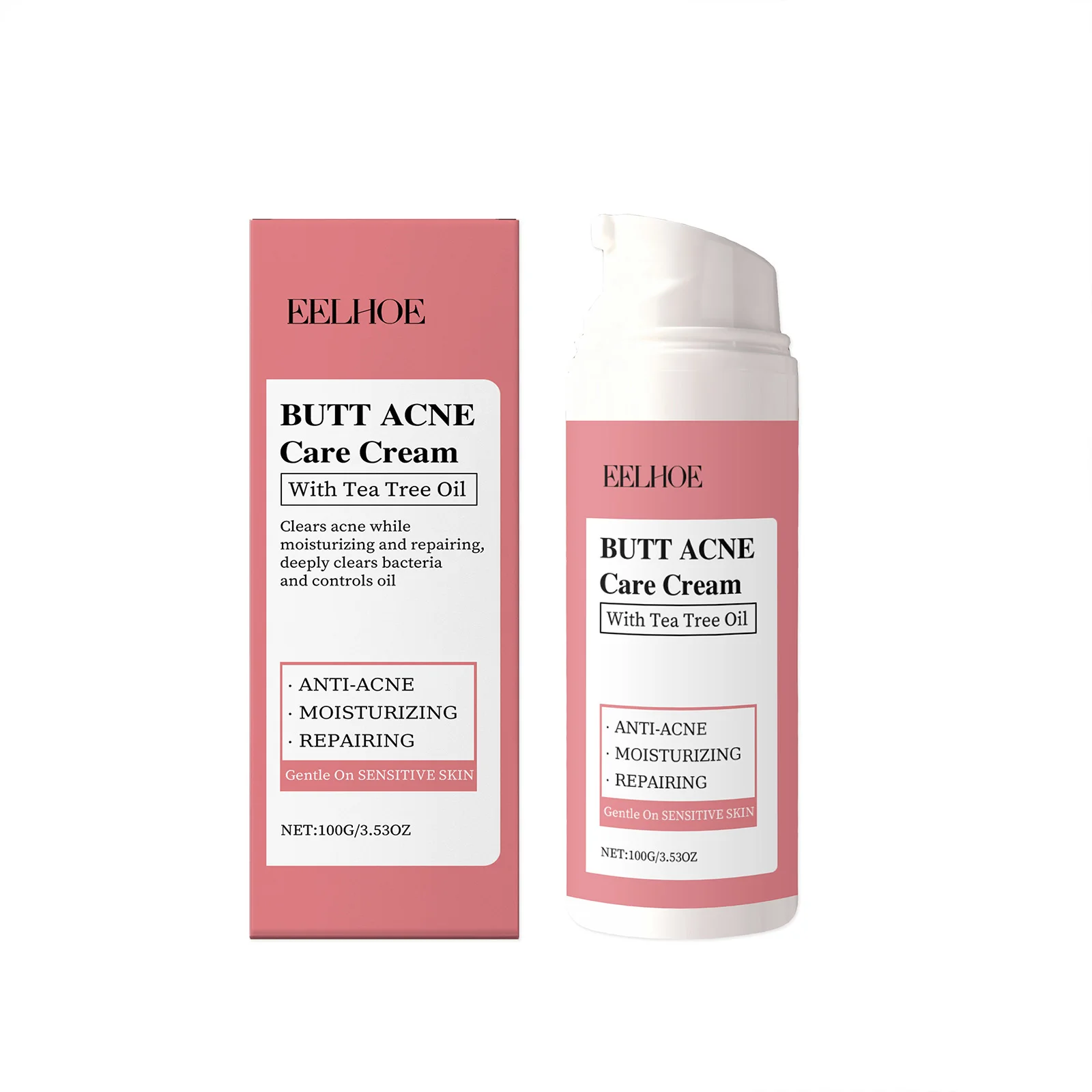 Tea Tree Oil Butt A-Cne Treatment Cream Remove Hip Acne Moisturizing Smooth Skin Anti Itching Pimples Removal Cream Buttock Care