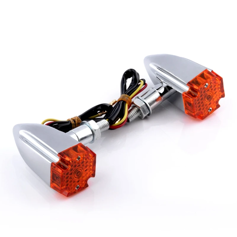 Moto Cromo Ambra Croce Led Indicatore Di Direzione Indicatore Di Direzione Luci Freno 10Mm Per Suzuki Yamaha Universale
