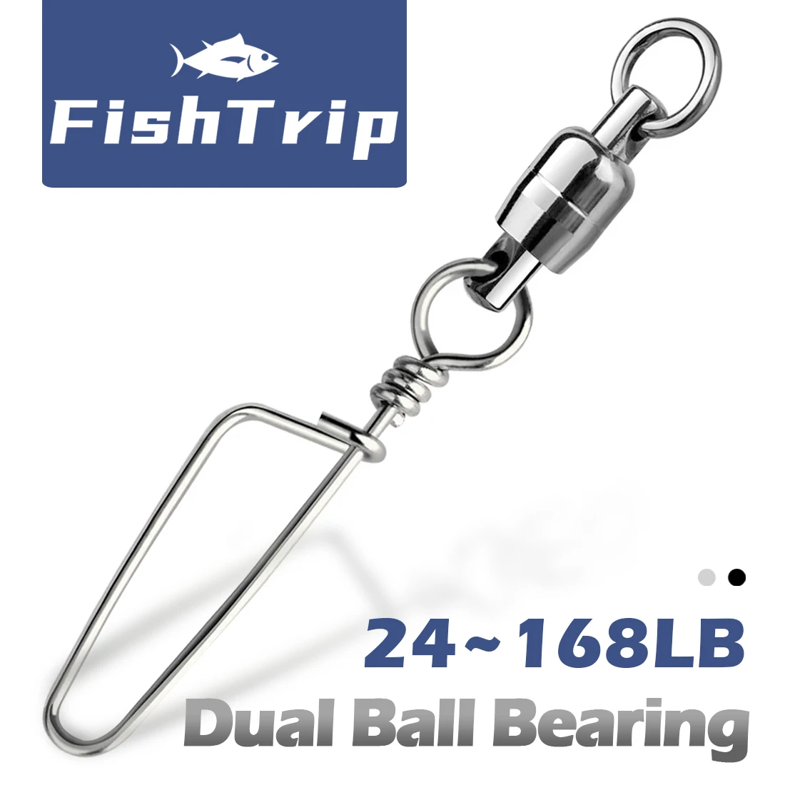 

FishTrip Dual Ball Bearing Swivels Coastlock Snap Heavy Duty Stainless Steels Tournament Snap for Saltwater Fishing