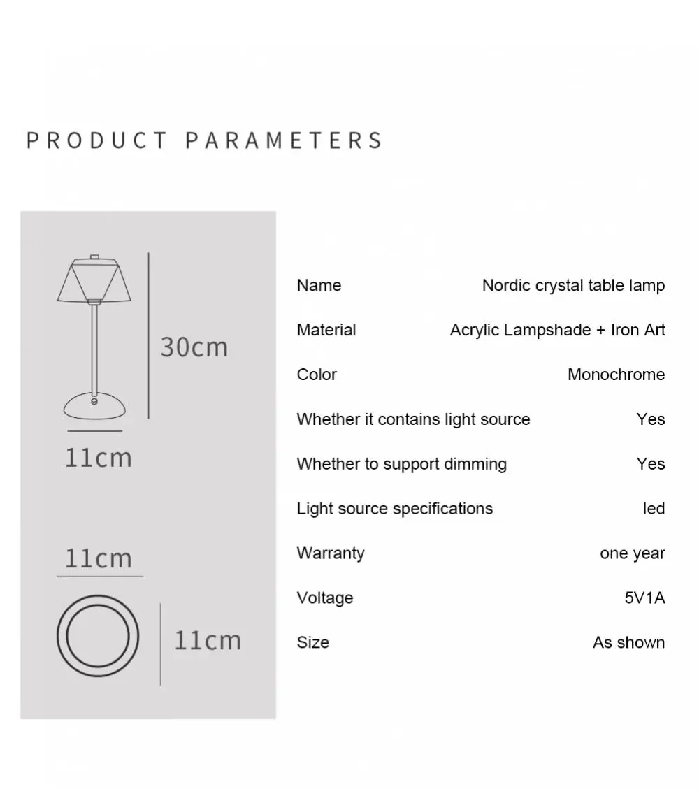 Lampe de Table en Cristal
