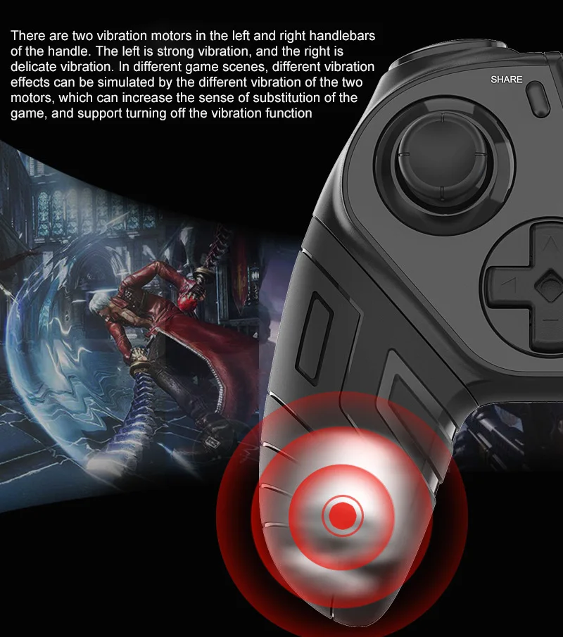 Mini Wireless Gamepad For Switch Lite/OLED Game Controller Vibration Video Game Joystick Controller Support Turbo Programmable