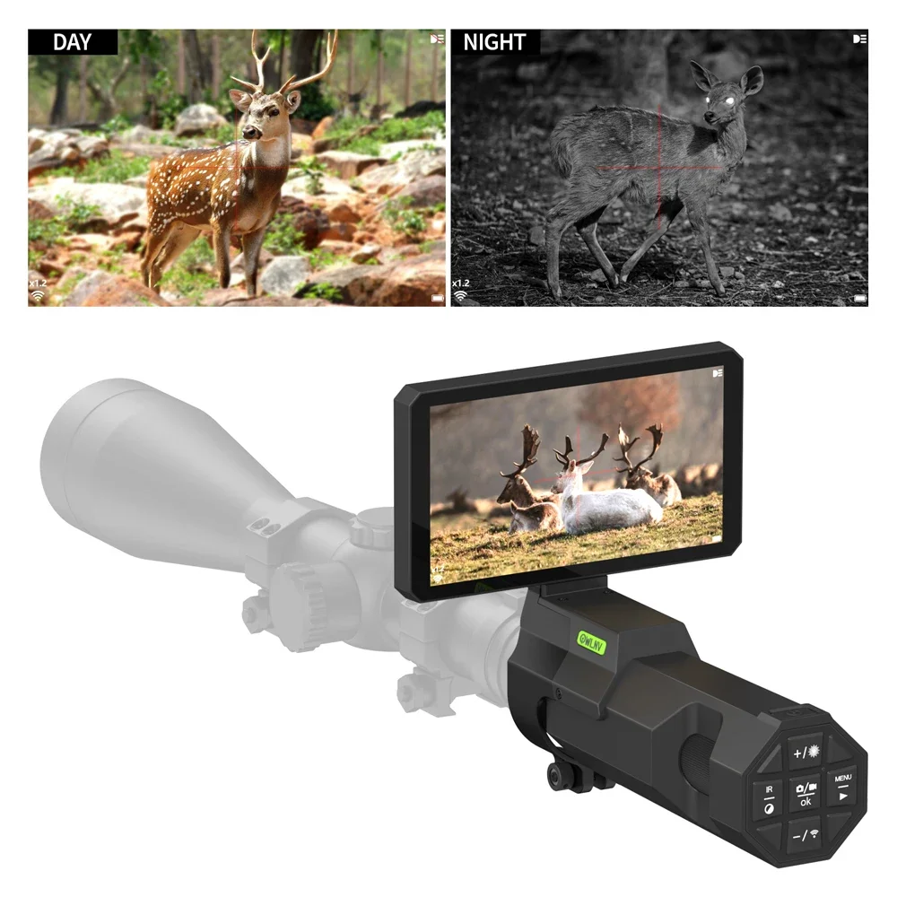 OWLNV N9 Hunting Night Vision Scope 1080P 850nm &940nm IR Ballistic Calculator Day Night Viewing Monocular Digital Camera