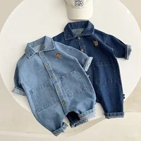 Autumn Baby Clothes Infant Boys Girls Clothes Denim Jumpsuits for Infants and Newborn Polo Outdoor Crawling Outfit Rompers 2