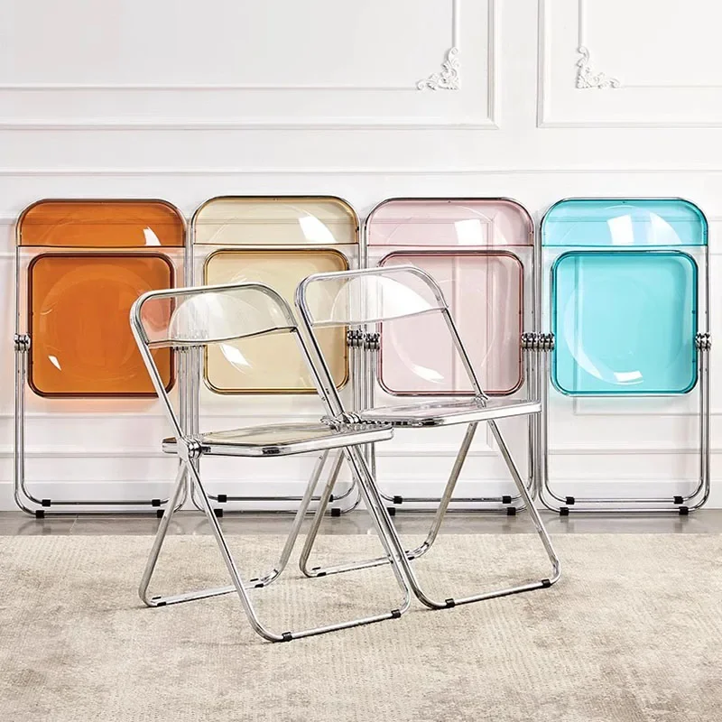 Kitchen Dining Chairs Transparent Chairs Folding Fashion Kitchen Chair Simple Sillas Para Comedor Household Dining Chair