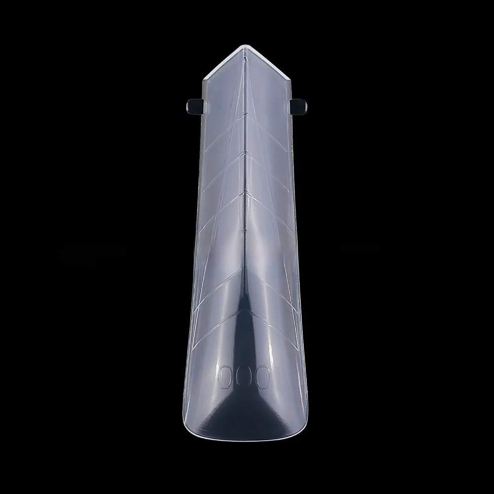 150pcs Coffin Shape Sandwich Nail Forms Almond Shape Natural Clear Double-Sided Fake Nails Clear Extension No-Trace False Nails