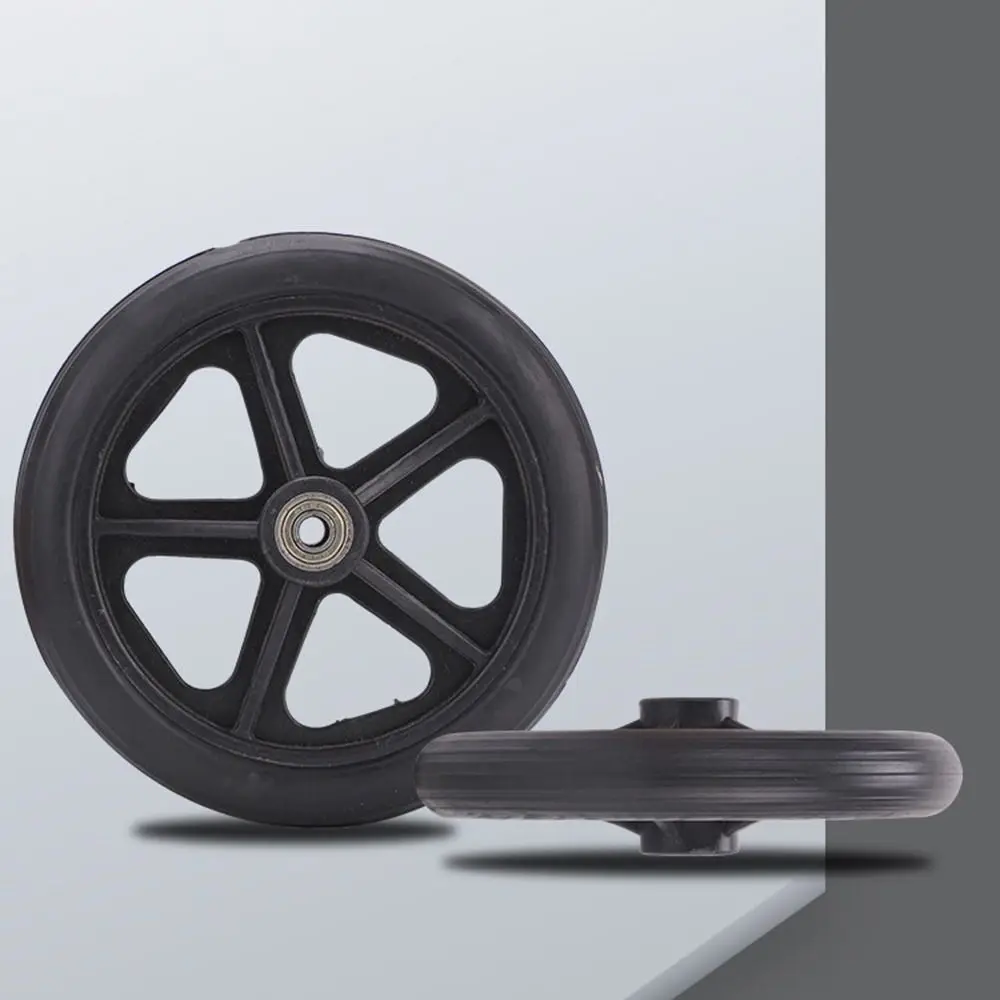 Rubber Wheels Anti Slip 6 Inch Solid Tire Shopping Cart Wheelchair Caster Travelling Trolley