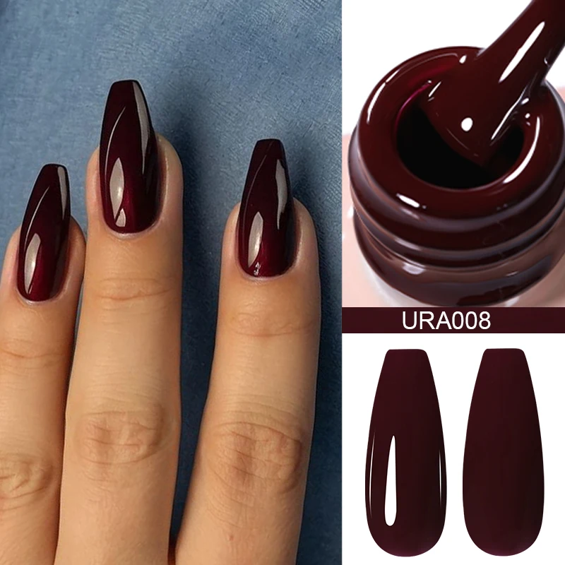 UR SUGAR 15ml Wine Red Gel Nail Polish Long-Lasting French Style Gel Nail Supplies For Manicure DIY Nail Art Varnish
