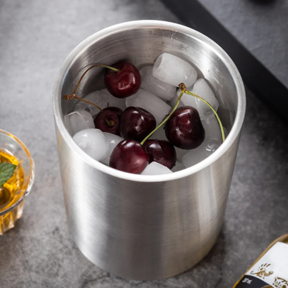 Stainless Steel Ice Bucket 1.6L Large Drinks Chilling Bucket Wine Beer Bottle Cooler Champagne for Home Bar Beach Party