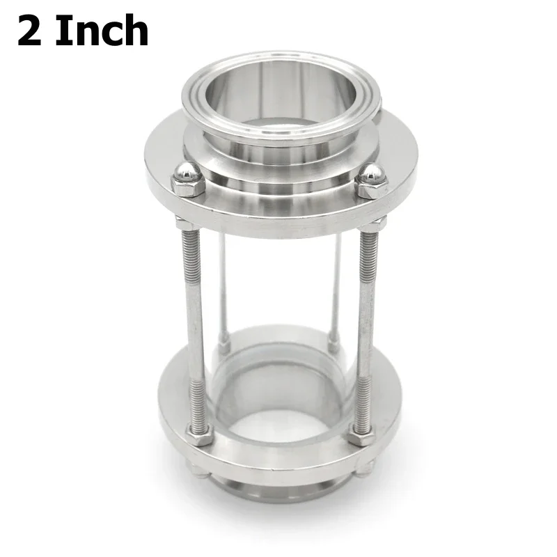 

2" Tri Clamp Clover Flow Sight Glass Pipe OD51mm Sanitary Fitting Diopter Ferrule OD64mm SS304 Stainless Steel Homebrew