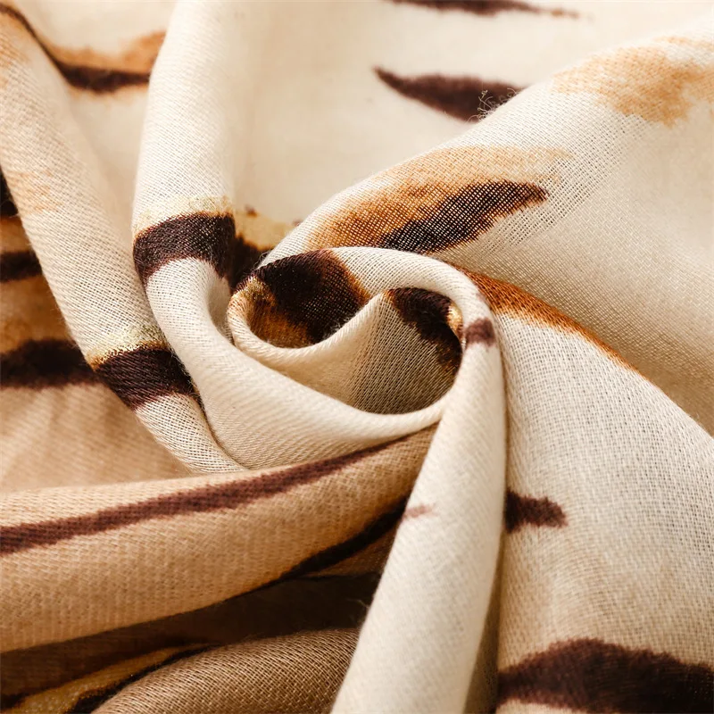 2024 Winter Dicke Leopard Zebra Fringe Viskose Schals Schal Dame Hohe Qualität Wrap Pashmina Stola Bufandas Moslemisches Hijab 180*90 cm – Detail 6