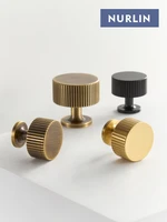 Nurlin ทองเหลือง Art Deco แนวตั้ง Linear KITCHEN Cabinet Knobs T บาร์ห้องนอนตู้เสื้อผ้ายาวดึงลิ้นชัก 2