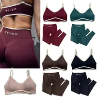 TEV Women's Sports Yoga Shorts Fitness Cycling Elastic Sports Pants Ignite Sculpt Scrunch Short Yoga Bra Set leggings