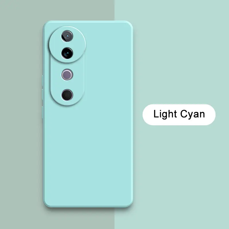 Classic Lens Protector Liquid Silicone Soft Phone Case - Stylish Square Design