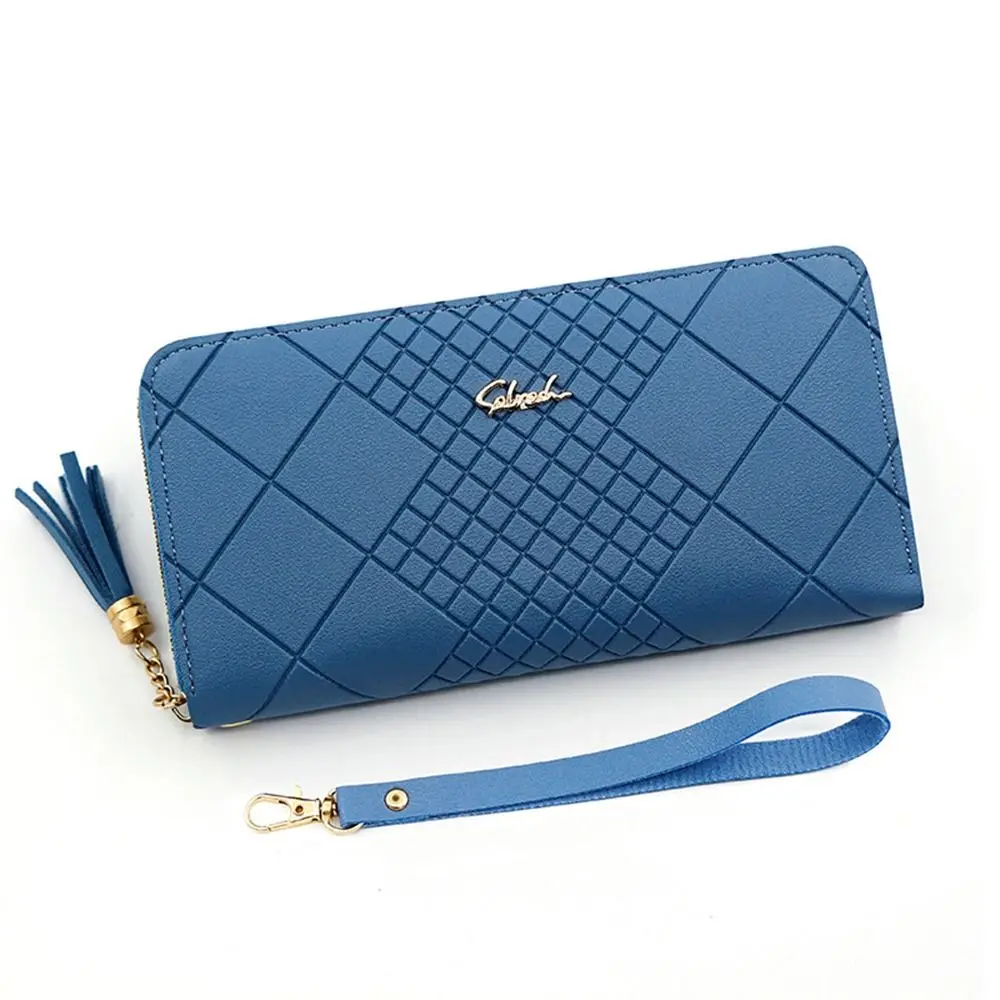 Fashion Zipper Coin Purse Long PU Leather Wallet Wristlet Large Capacity Phone Bag Women