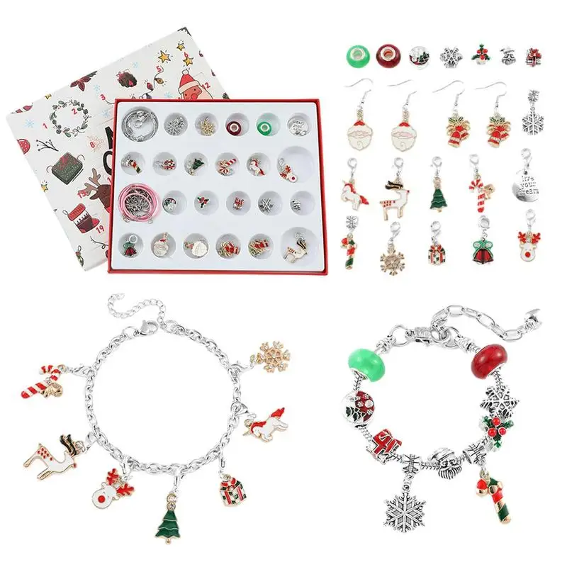 

Christmas Advent Calendar For Girls Bracelet Christmas Advent Calendar 24 Days DIY Jewelry Making Kit Cute Christmas Countdown