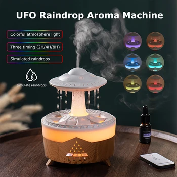 UFO Raindrop Aroma Diffuser Essential Oil Diffuser with Remote Control 7 Colorful Lights Aroma Diffuser Humidifier for Home 1