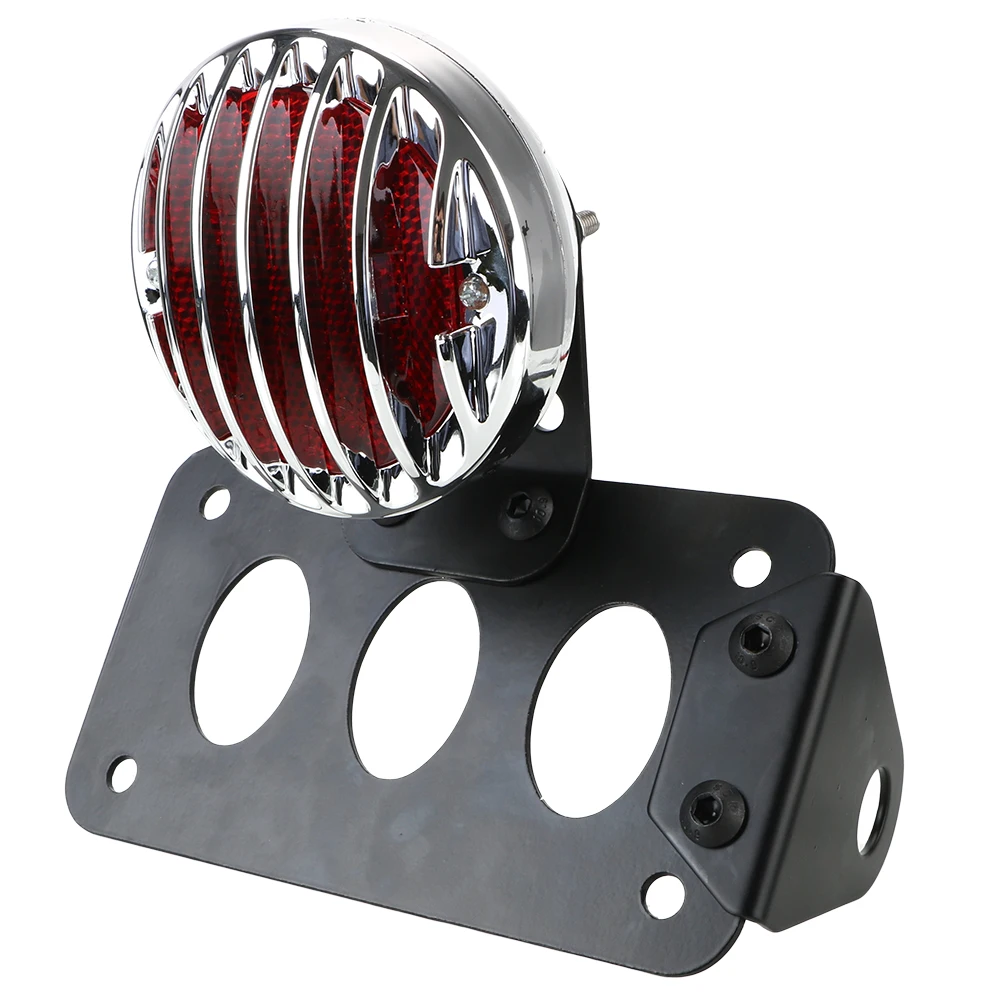 

License Number Plate Bracket Rear Stop Light Motorbike Accessories Universal Brake Lamp Motorcycle Side Mount Tail Light