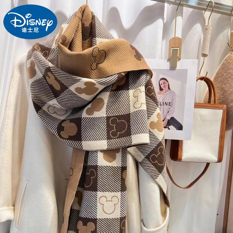 New Anime Disney Scarf Mickey Mouse Lattice Shawl Kawaii Mickey
