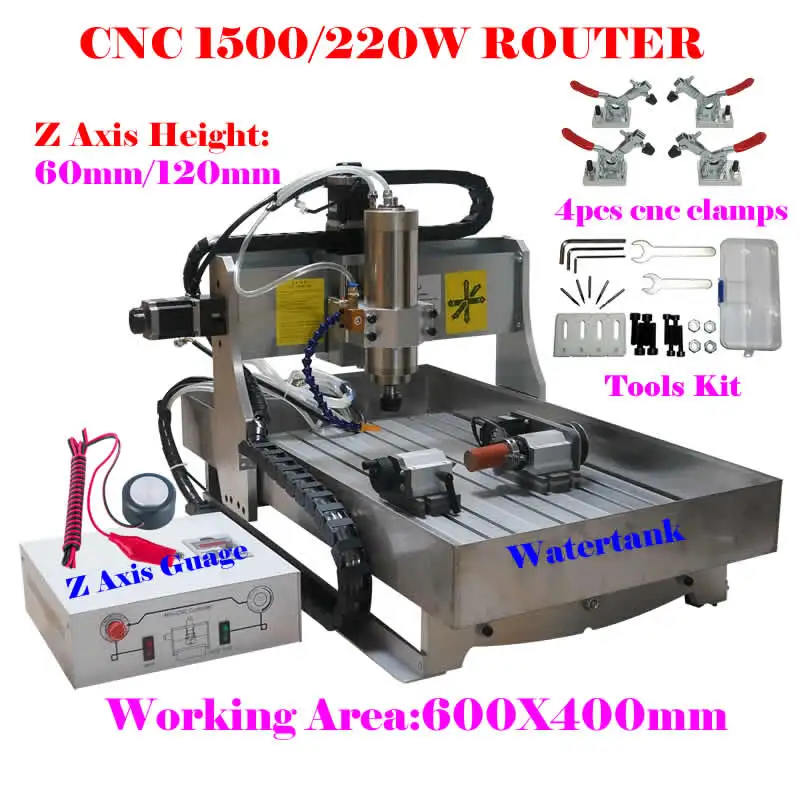 CNC 6040 2200W 4Axis Mach3 USB Router Engraving Cutting Drilling DIY Machine US 