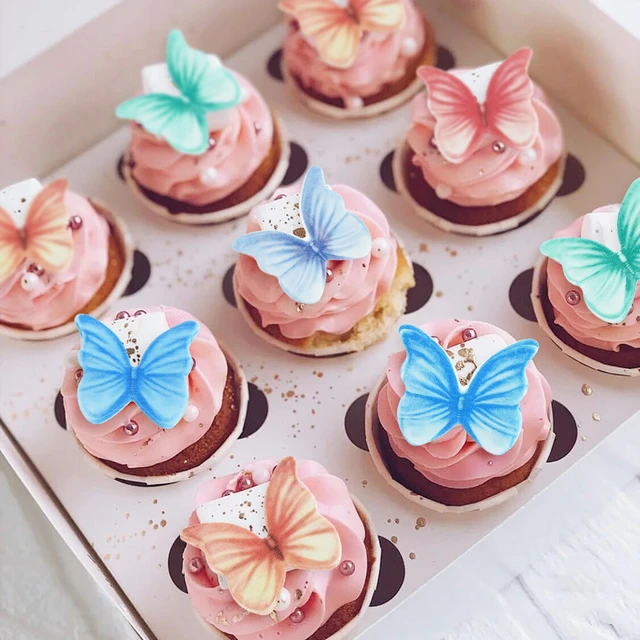 Edible Butterflies Cake Decorations  Golden Butterfly Cake Decoration -  Diy Gold 3d - Aliexpress