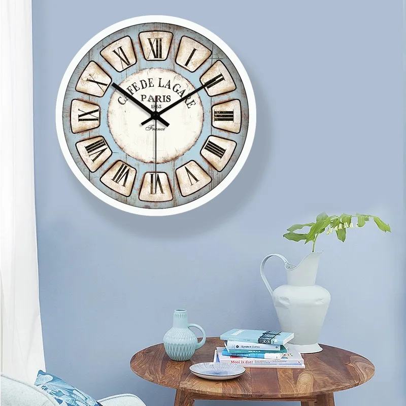 

30cm Home Living Room Creative Wall Clock Simple European Decoration Quartz Clock Roman Numerals Decor Household Decoration