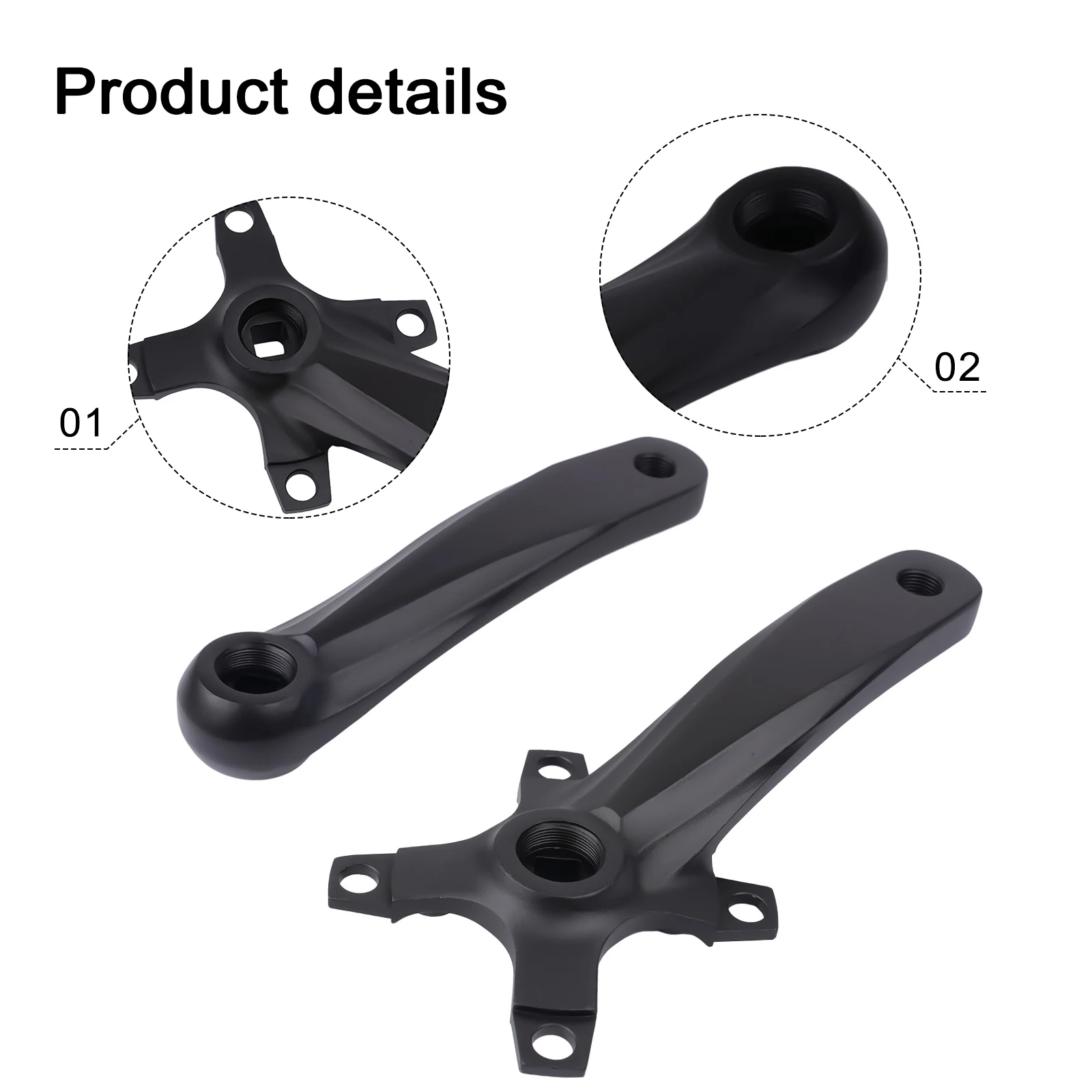 

Bicycle Crank Set Crank Leg 1set 23*10*8cm Aluminum Alloy Black Speed:7-12S New Material High Quality Brand New