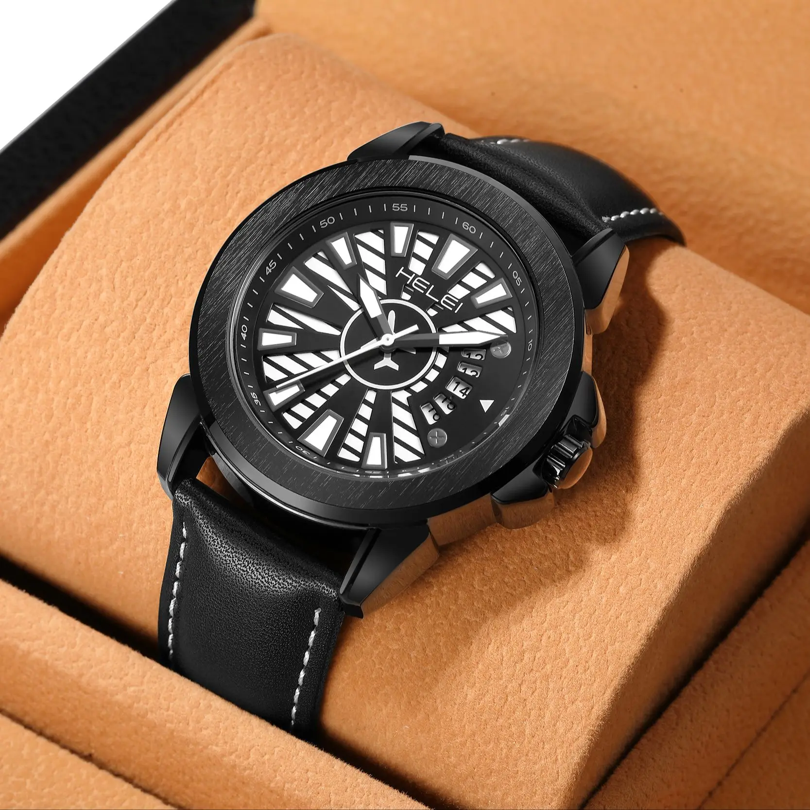 Men Quartz Wrist Watch Clock Leather Strap Sport Business Casual Waterproof Top Brand Simple For Male New 2024