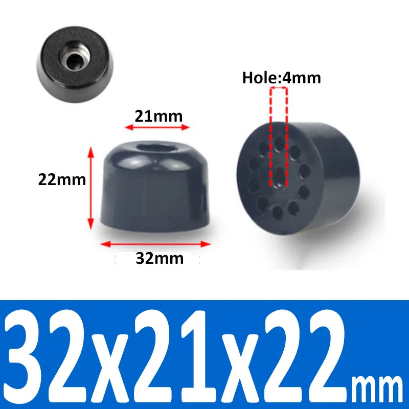 Black Synthetic Rubber Non-Slip Table Foot Pads with Gasket for Furniture and Speakers (4/8/10/20 Pcs)