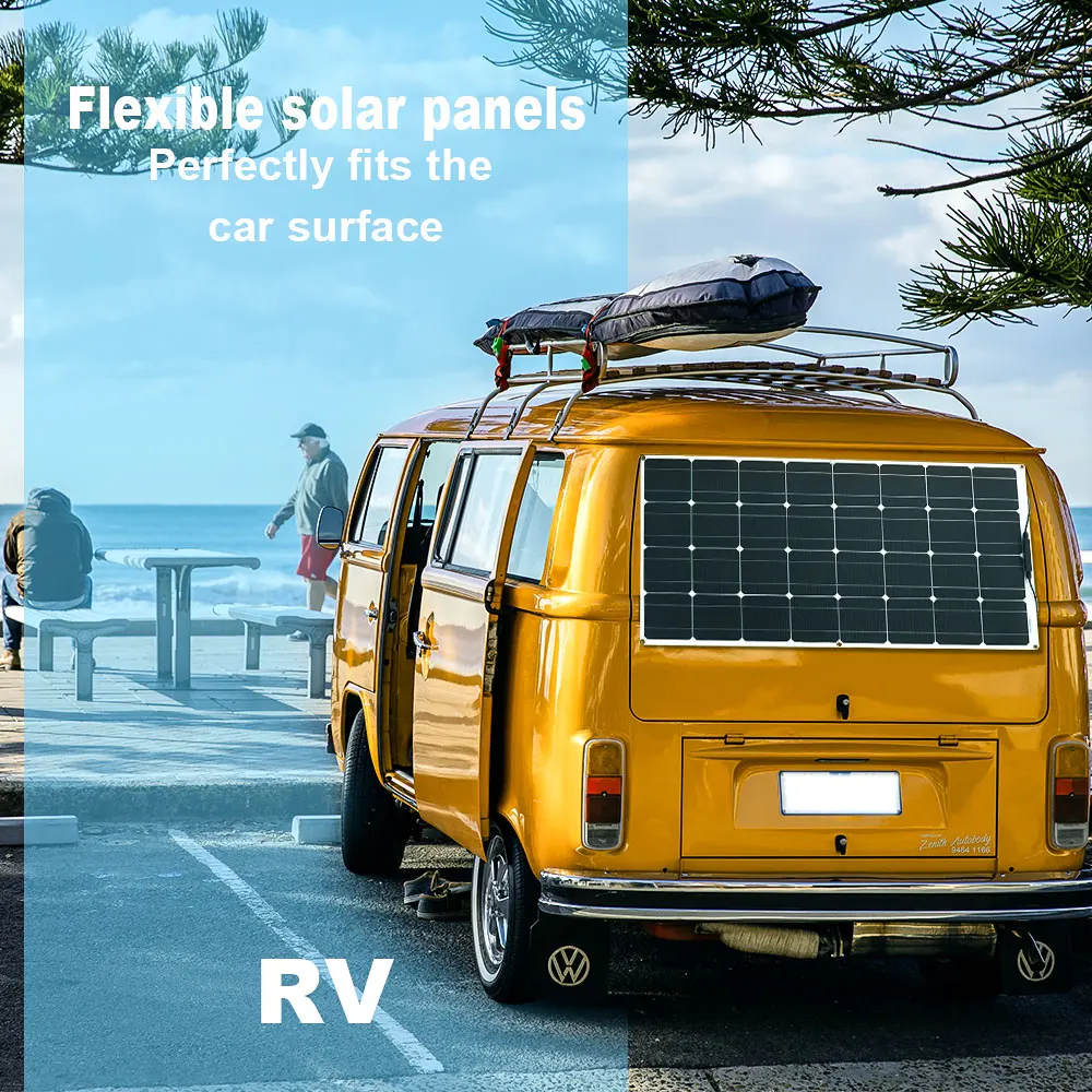 Solar Panel Inverter Kit 1000W-6000W Flexible Monocrystalline Silicon Solar Panel 12V Flexible Waterproof for Outdoor Housing Vehicle