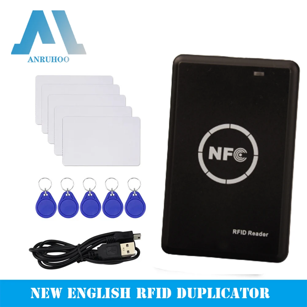 NFC dvojí frekvence chytrá karta čtečka IC legitimace šifrovací klíč kopírka 13.56mhz encrypted duplikátor 125khz T5577 pisatel RFID náznak programátor
