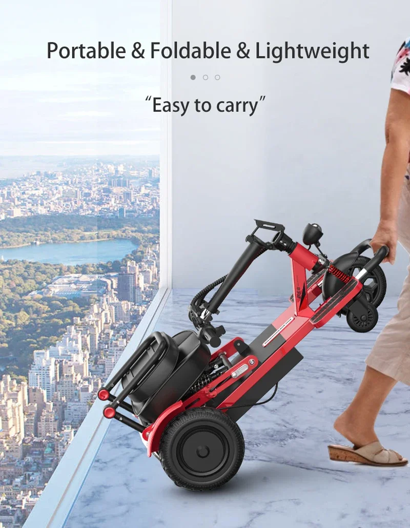 Long Distance Travel 3 Wheel Mobility Scooter Portable Lightweight Mobility Scooter For Eldely