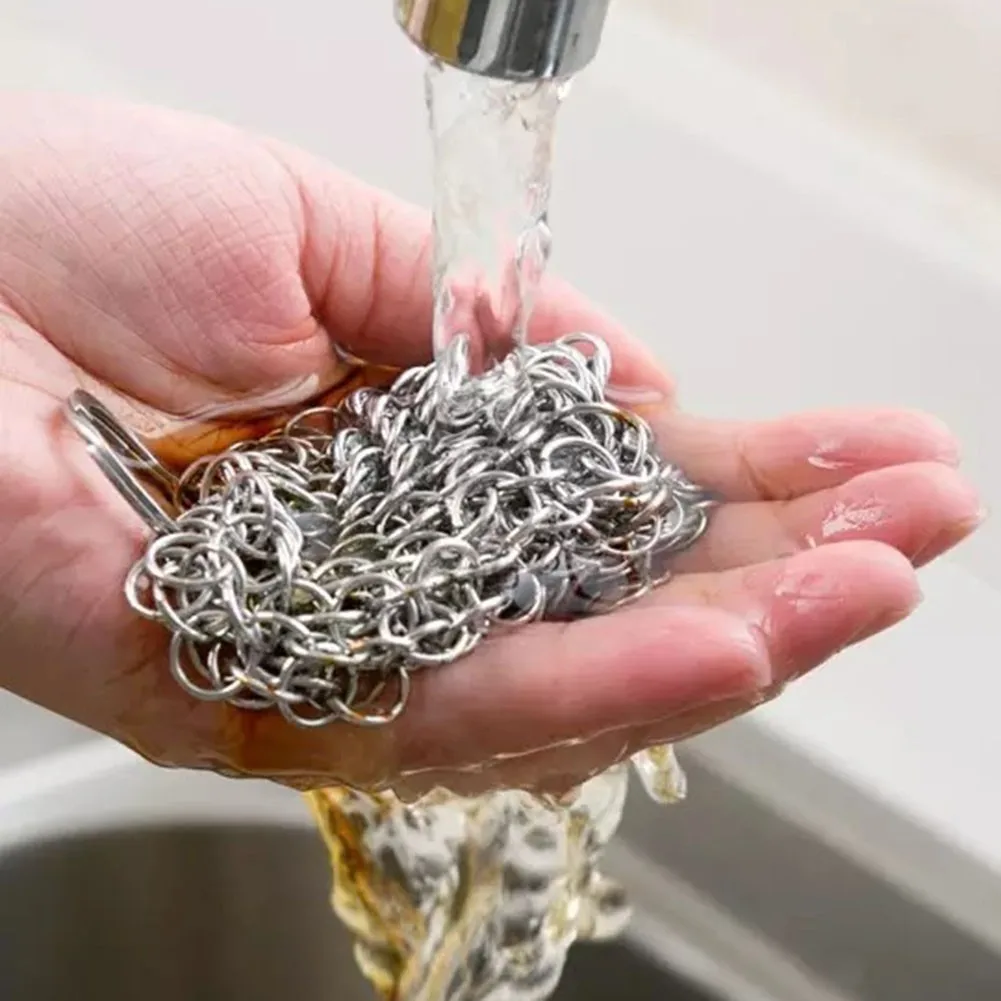 Stainless Steel Cast Iron Cleaner Chain Mail Scrubber - Application Example 3