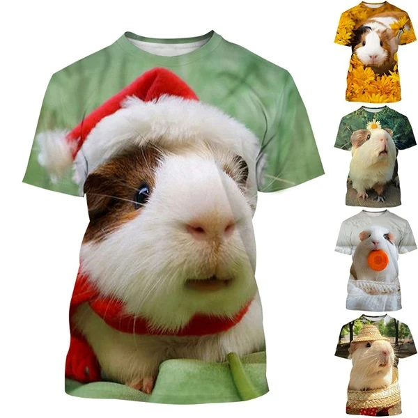 

Новые Графические футболки Cavia Porcellus, футболка с 3D-принтом домашних животных, голландской свиньи, женская одежда, Милая футболка морской свиньи, Детские футболки, топы
