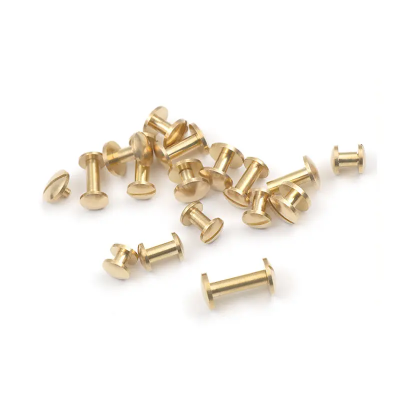 10sets Solid Brass Binding Chicago Screws Nail Stud Rivets for Photo Album Leather Craft Studs Belt Wallet Fasteners rivets and fasteners rivets and screws binding screws