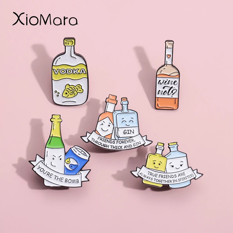 

You Are The Bomb Enamel Pins Custom Vodka Wine Not Always Together In Spirit Brooches Lapel Badges Jewelry Gift For Best Friend